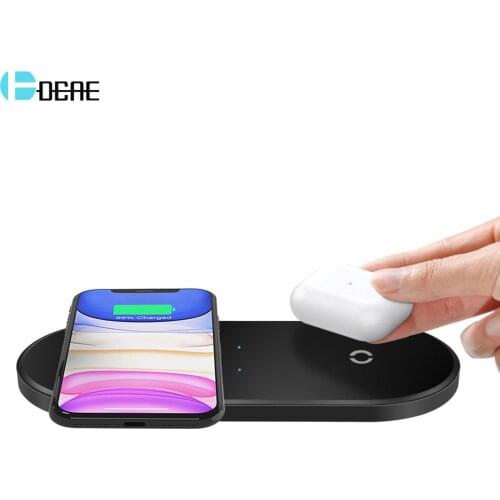 20W Qi Wireless Charger For Samsung S21 S20 S10 Desktop Dual Fast Charging Pad For iPhone 12 11 XS Max XR X 8 Airpods Pro 2 in 1