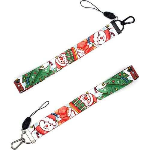 2021 For Xmas Strap Rope Kawaii and Cute Christmas Neck Strap Lanyard keychain Mobile Phone ID Badge Holder Key Chain Keyrings
