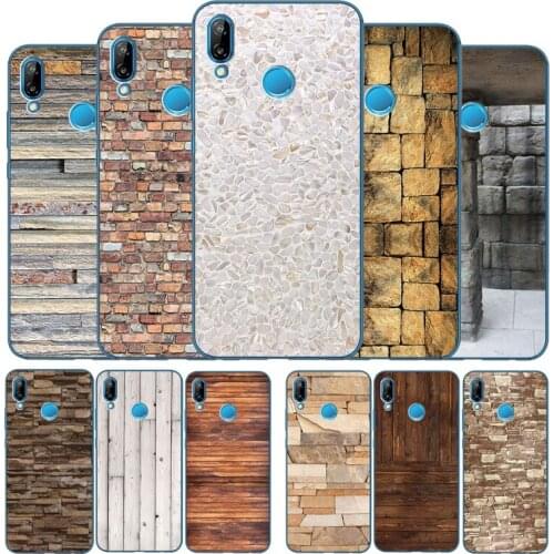 Coque Shell Wall Texture Stones case For Huawei P9 P10 P20 P30 P40 P smart Lite Plus Pro cases Y5 Y6 Y7 2017 2018 nova 3i Cover