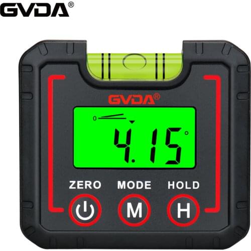 GVDA Digital Protractor Inclinometer 360° High Precision Goniometer Electronic Level Box Angle Finder Magnet Tilt Measuring Tool