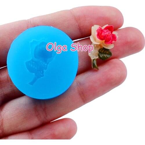 HYL163 21.6mm x 13.0mm Flower Silicone Mold Fondant Cake Decoration Candy Resin Clay Earrings Necklace Craft Soap Candle