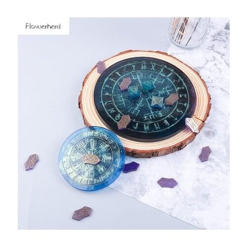 DIY Epoxy Mold Divination Silicone Mold Mirror Disc Accessories Making Mold Keychain Resin Mould Cake Decoration Accessories