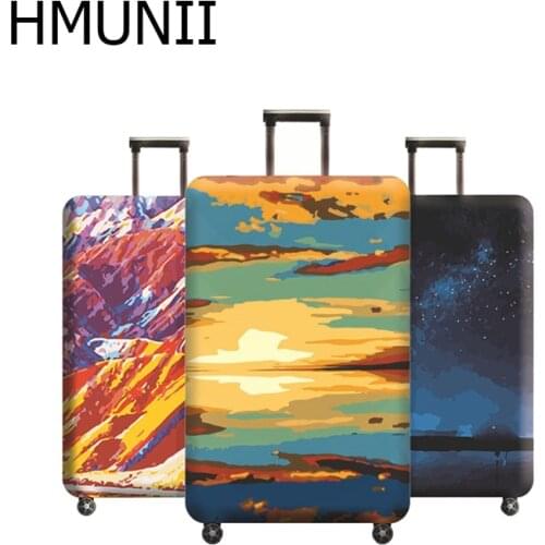 Oil Painting Design Suitcase Elastic Protective Cover Luggage Cover Travel Accessories 18 - 32 inch Travel Trolley Suitcase Case