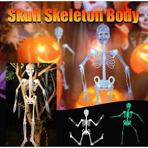 Halloween Horror Luminous Movable Skull Skeleton Halloween Props Glow Evil Party Halloween Scary Prop Halloween Decor For Home