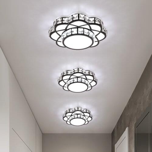 Crystal ceiling lights for room Luxury Crystal Flowers Round ceiling lighting living room Hole Embedded LED Home light fixture