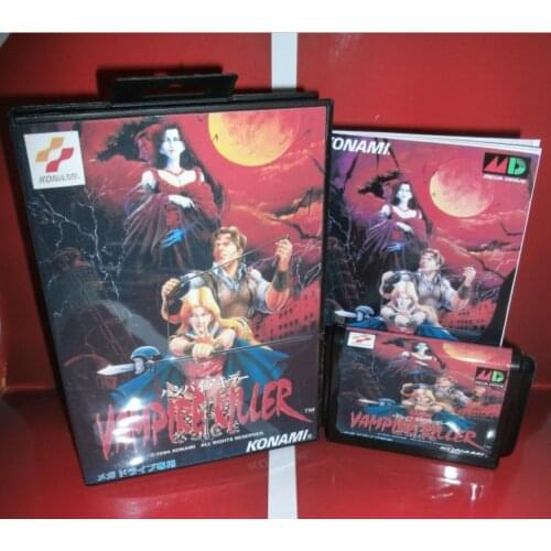 Vampire Killer - MD Game Cartridge Japan Cover with box and manual For Sega Megadrive Genesis Video Game Console 16 bit MD card