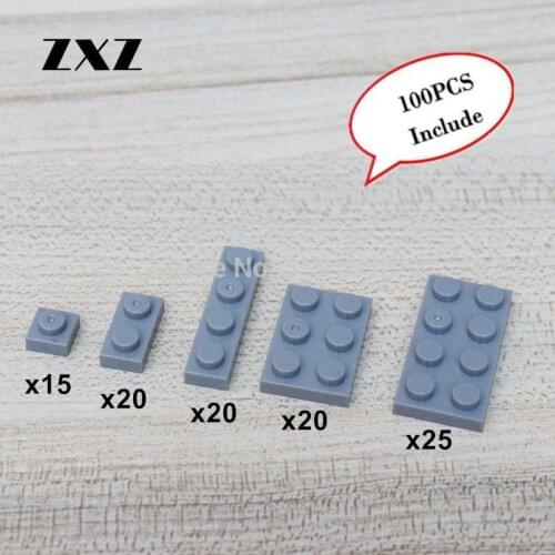 100pcs Kids Learning Toys Plastic Building Blocks Mix Plate 1 X 1 1 x 2 1 x 4 2 x 3 2 x 4 Mix Models Bulk for Sales