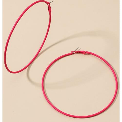MANGOSKY Fashion Rose Red Rubber Paint Big Earring