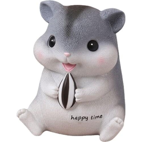 Cartoon Hamster Piggy Bank Can Be Stored and Taken Resin Money Box Creative and Unique Gifts for Children Coin Bank Money Bank