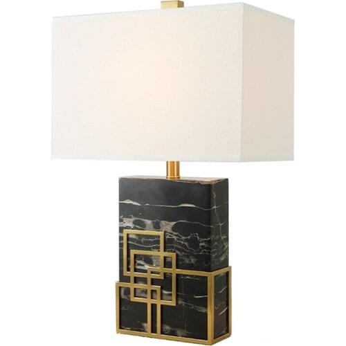 Soft Model Room Light Luxury Post-Modern Simple Table Lamp American Marble Hotel Living Room Bedroom Study Bedside Lamp