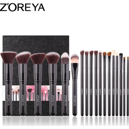 ZOREYA Makeup Brush Set 18PCS Professional Make Up Brushes Powder Blush Foundation Blending Eyebrow Brush As Beauty Tool