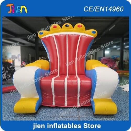 Free air ship to door!2*2*1.8m inflatable throne chair inflatable king and queen throne sofa chair,commercial air couch