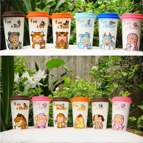 2014 New arrive Collectable Ceramic Coffee Mug with Silicone Lid - Twelve Chinese Zodiac Signs Creative Present