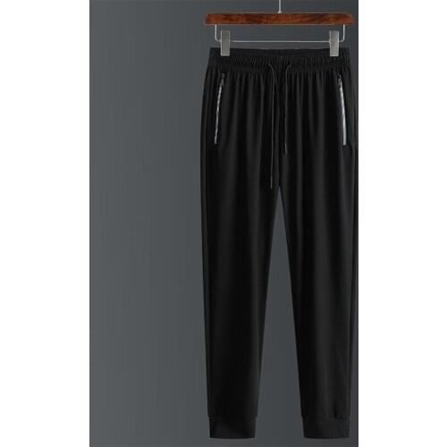 New Summer Men Pants Joggers Fitness Casual Quick Dry Sweatpants Pants Male Breathable Lightweight Tie Feet Elasticity Trousers