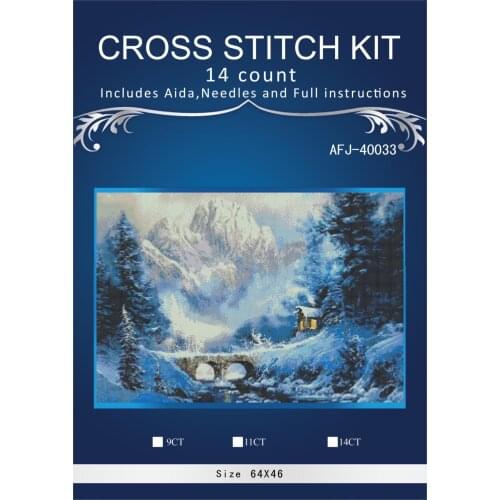 Oneroom Pretty snowing park Embroidery Crafts Needlework 14CT Unprinted Arts Cross Stitch Kits DMC DIY Quality