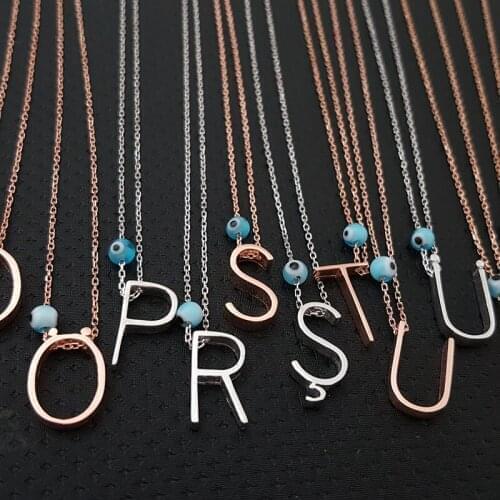 P Initial Letter Necklace Id Necklace Custom Necklace Personalised Necklace Evil Eye Necklace