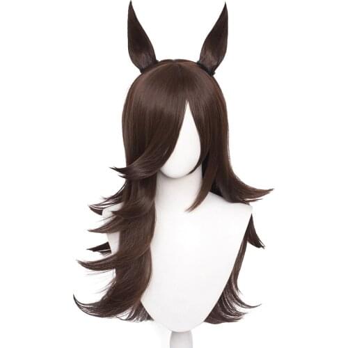 Pretty Derby Rice Shower Cosplay Wig Heat Resistant Synthetic Hair Carnival Halloween Party Props