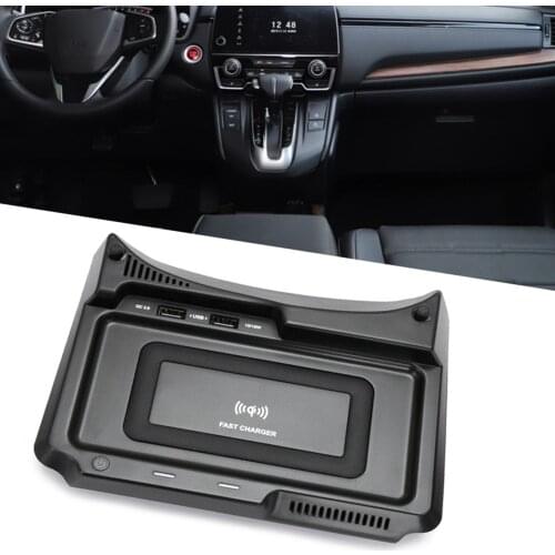 Car Front Centre Console Wireless Charging Phone Fast Charger Pad For Honda CRV CR-V 2017 2018 2019 Car Accessories LHD ONLY