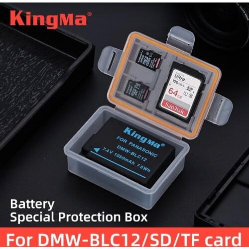 KingMa 10PCS Plastic Battery Case Battery Storage Holder Box For Panasonic DMW-BLC12 BatteryLumix DMC-G85G5 G6 G7 GX8 G80 GH2
