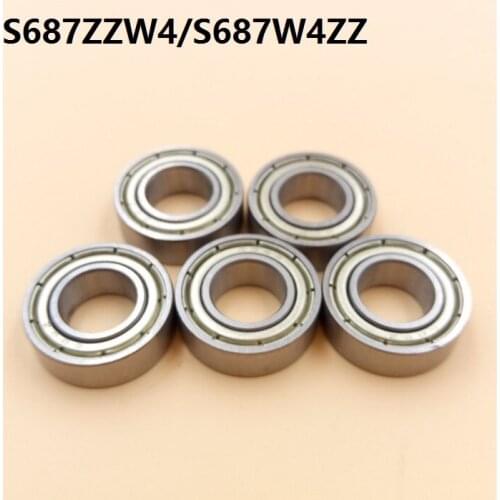 50pcs/lot S687ZZW4 S687W4ZZ ABEC-5 7x14x4 mm Stainless Steel bearing deep groove ball bearings Miniature Mini bearing 7*14*4