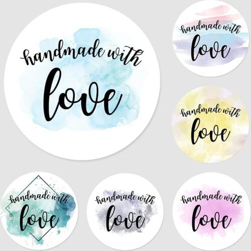 Handmade with Love Stickers Seal Labels Sticker Package Adhesive Thank You Sticker Seal Labels Stationery