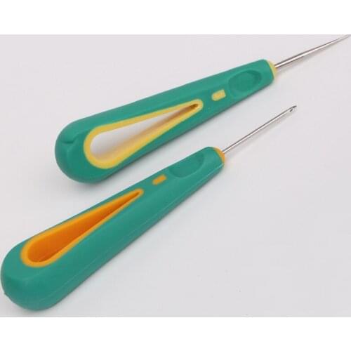 DIY Craft Straight Curved Hole Hook Needle Awl Repair Punch Awl Leather Shoe Threader Sewing Cobbler Tool Piercer Stab Awl