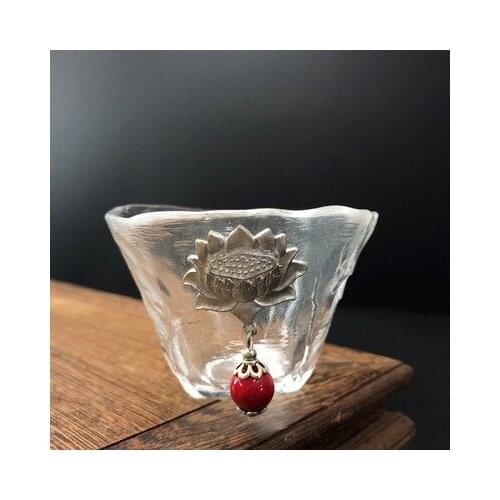 Glass Master Teacup Hammer Pattern Tin Plate Japanese Style Single cup Heat-resistant Kung Fu Green Tea Black Tea Teaware