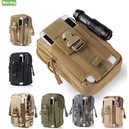 Military Pouch Waist Bag Mobile Phone Cases Camo Waterproof Bag Nylon Multifunction Casual Men Fanny Waist Pack Male Small Bag