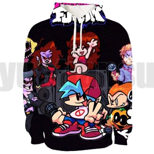 3D Lounge Wear Video Game Friday Night Funkin Hoodie Tops Anime Pullover Spring Whiter Streetwear Teens Sweatshirt Clothes Men