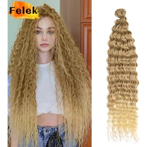 Deep Water Wave Twist Crochet Hair Crochet Braid Ombre Braiding Hair Extensions Synthetic Afro Curls For Women Low Tempreture