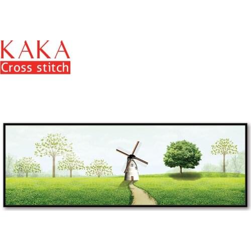 Cross stitch kits,Embroidery needlework sets with printed pattern,11CT-canvas for Home Decor Painting,Landscape Full NCKS109