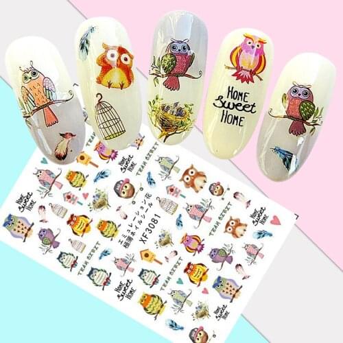 1pc Three-dimensional Nail Paint Stickers Nail Art DIY Decoration Manicure Korea Cartoon Owl Nail Stickers Decals