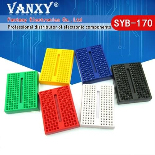 2PCS SYB-170 SYB170 Mini Solderless Prototype Breadboard 170 Tie-points PCB Test Board