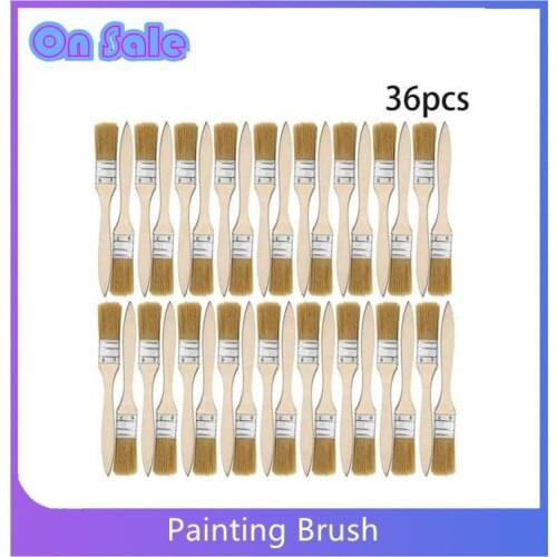 36 Pack of 1 Inch (24mm) Paint Brushes and Chip Paint Brushes for Paint Stains Varnishes Glues and Gesso