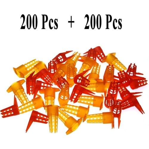 400PCS Wholesale Beekeeping Bee Queen Cage Protective Cover Larva Rearing Plastic Honeycomb Cages Cell Protection Cap Supplies