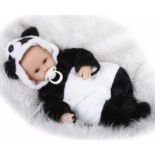 42cm cute Doll bebe reborn cosplay panda clothing soft silicone reborn baby dolls newborn boy lifelike children gift