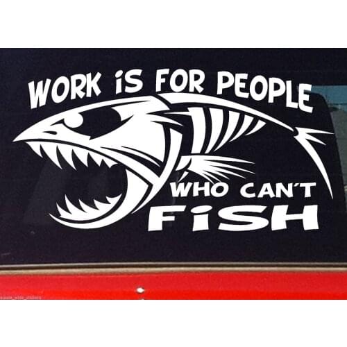 4WD Sticker New Funny Fishing Stickers WORK for people who can't fish Sticker Vinyl window decal 20cm