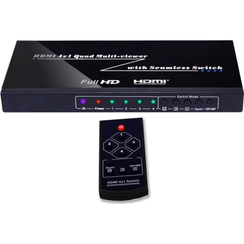 4x1 HDMI Multi-viewer HDMI Quad Screen Segmentation 4 Picture Splitter Real Time Multiviewer Seamless Switch Laptop PC To HD TV