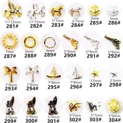 50pcs/pack Japan Korea 3D Nail Art Decorations Kawaii Unicorn Rabbit Accessories Nail Parts Charm Alloy Nail Material Supplies