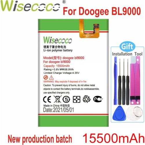 Wisecoco BL9000 15050mAh NEW Battery For Doogee BL9000 Battery Hight Capacity +Tracking Number