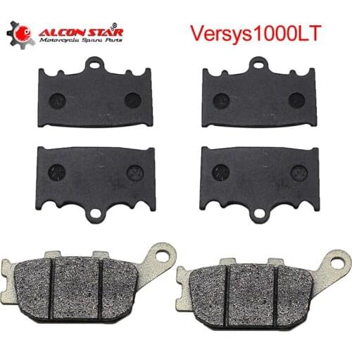 Alconstar- For Kawasaki Versys 1000 LT 2012 2013 2014 2015 Motocross Front Disc Brake Pads and Rear Disc Brake Pads Set Racing