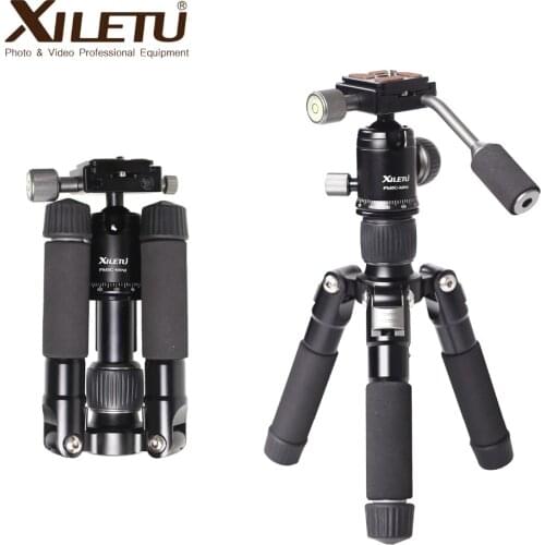 XILETU FM5C Aluminum Mini Stable Tabletop Desktop Tripod & Ball Head For DSLR Nikon Canon Digital Mirrorless Camera Smartphone