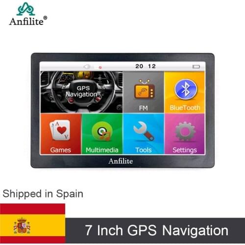 Anfilite 7" Capacitive 256M 8G bluetooth avin Truck GPS Navigation Car Gps Navigator wince ce6.0 800MHZ FM 2019 Europe gps map