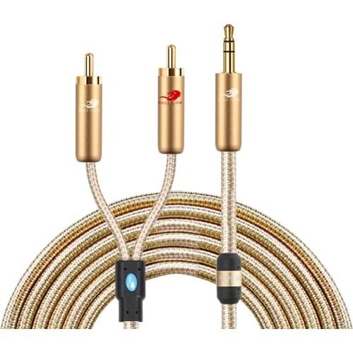 1/8‘’ TRS Stereo Male 3.5mm to Dual RCA Male Audio Cable 3.5mm to 2RCA for Phone MP3/4 Player Computer Speaker Amplifier Adapter