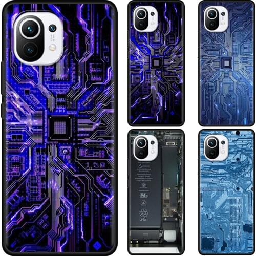 Computer Motherboard board Cover for Xiaomi Mi Poco X3 NFC M3 F1 10T 9T Pro Note 10 A2 8 11 Lite 5G Cell Phone Case Coque