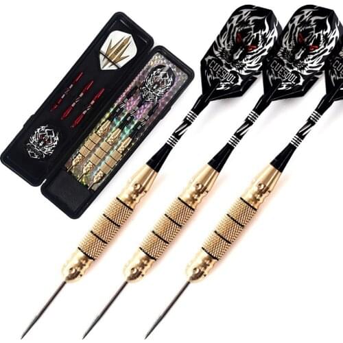 CUESOUL Archer 22 Grams Steel Tip Grid Emboss Brass Barrels Darts Set Aluminum Shaft with Case