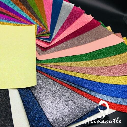 Color 21-32 2XA4 Glitter Faux Synthetic Leather Fabric For Hairbow Bags Shoes Material Decoration scrapbook cut die alinacutle