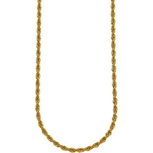 Hot Fashion Men Punk Gold Long Chain Necklace Twisted Stainless Steel Golden Thick Chain Necklace Jewelry For Cool Men 4*710mm