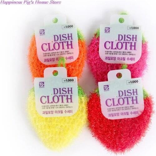 Home Kitchen Tool Fruit Dish Scrubber Sponge Clean Non-scratch Strawberry Bowl Pan Dish Washing Cleaning Cloth Super