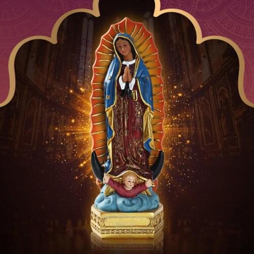 Lady of Guadalupe Figure on Base, Scale Renaissance Collection, Desktop Display Home Decoration Ornaments